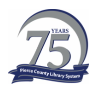 Pierce County Library System 75 years logo